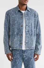 HONOR THE GIFT Floral Embroidery Denim Jacket