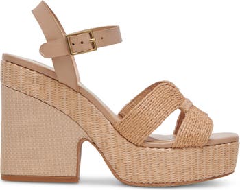 Cale Woven Raffia Platform Sandal