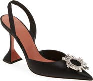 Amina Muaddi Begum Crystal Pointed Toe Slingback Pump