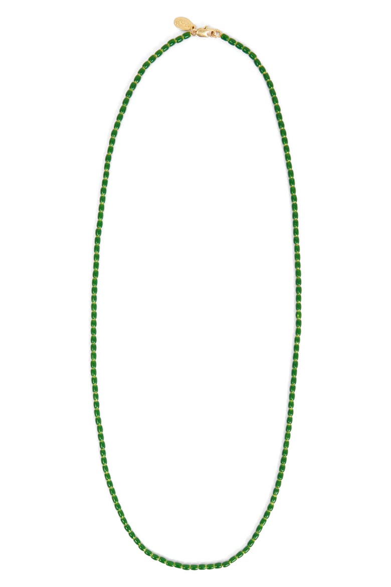 Enamel Bead Necklace, Main, color, EMERALD