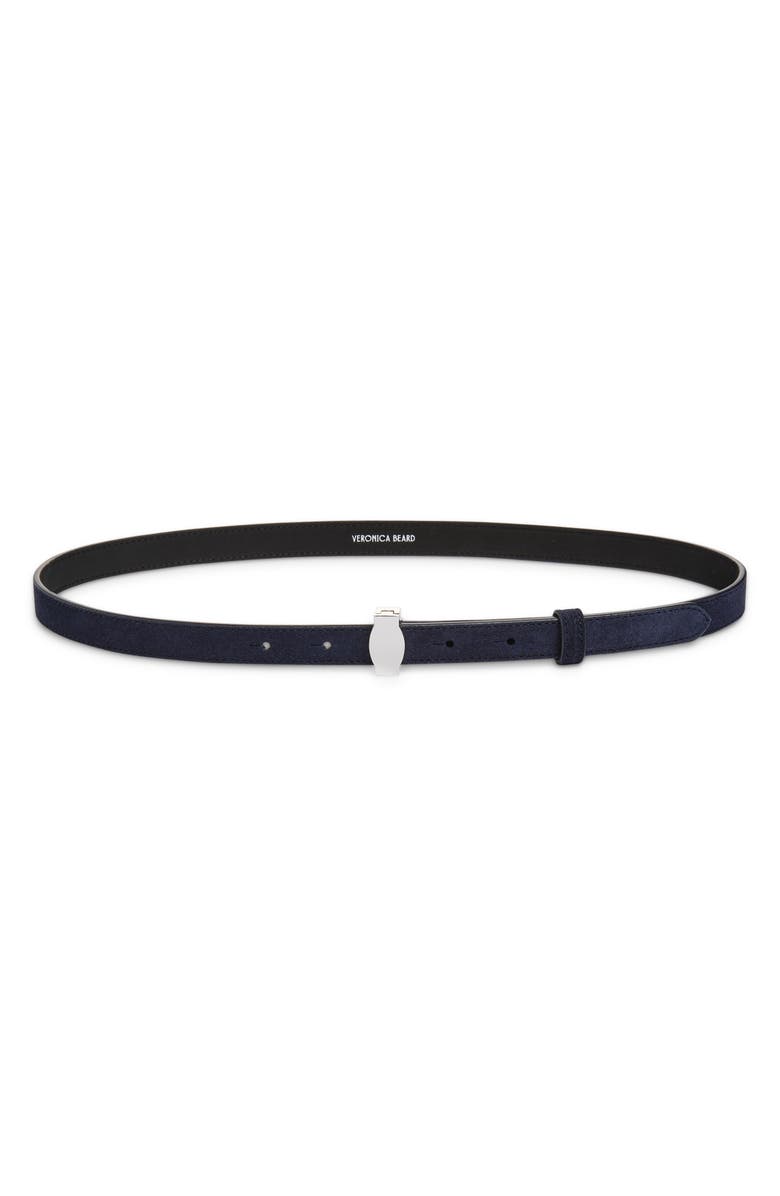 Veronica Beard Dash Suede Belt, Main, color, Navy
