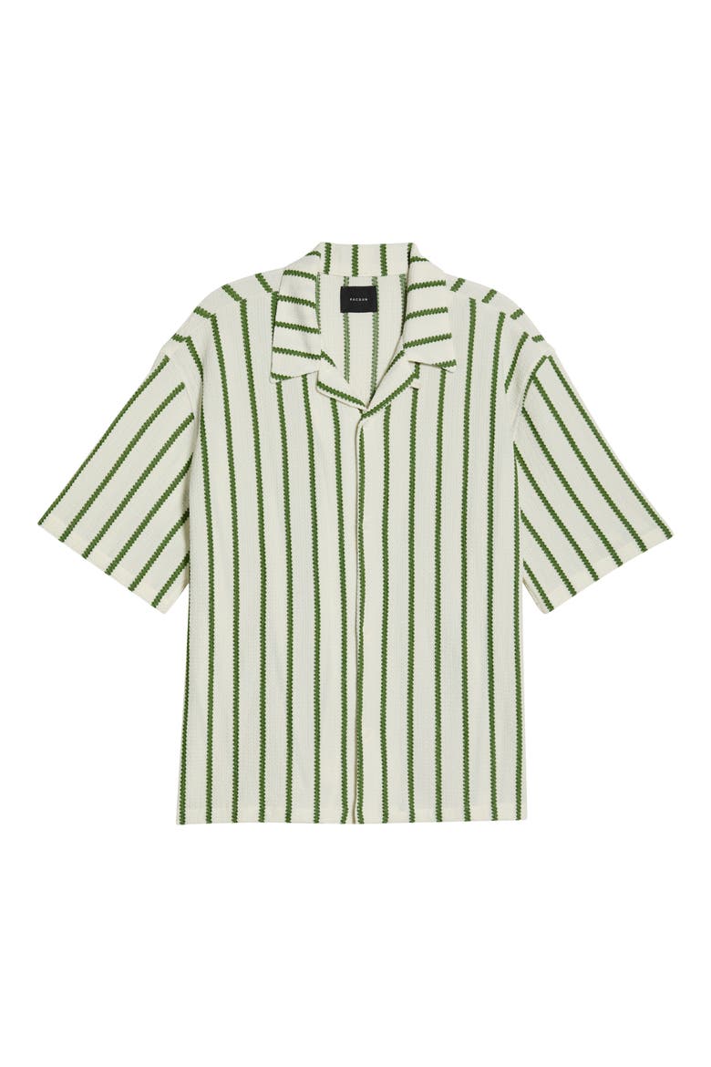 Naz Stripe Camp Shirt, Alternate, color, WHITE/ GREEN