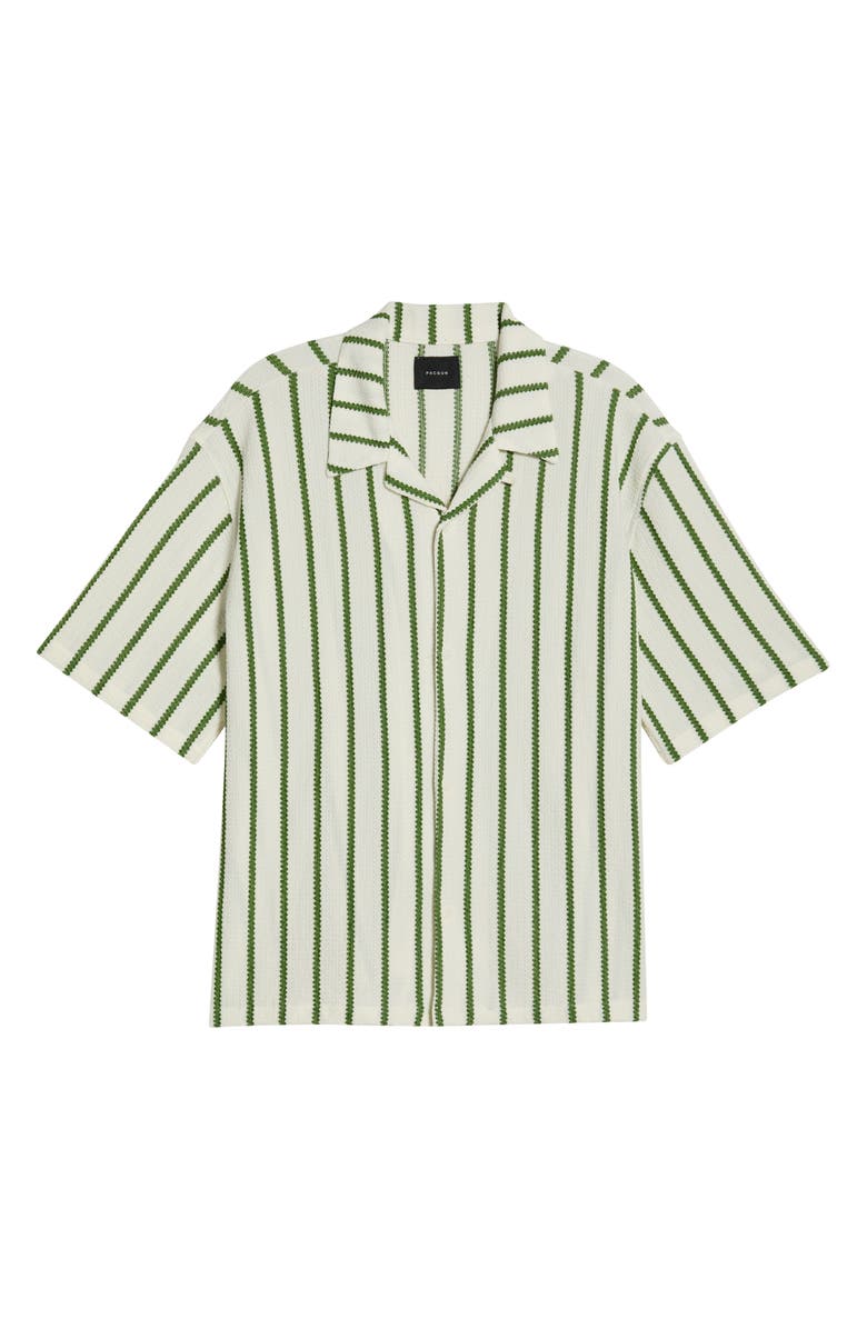 PacSun Naz Stripe Camp Shirt, Main, color, White/ Green