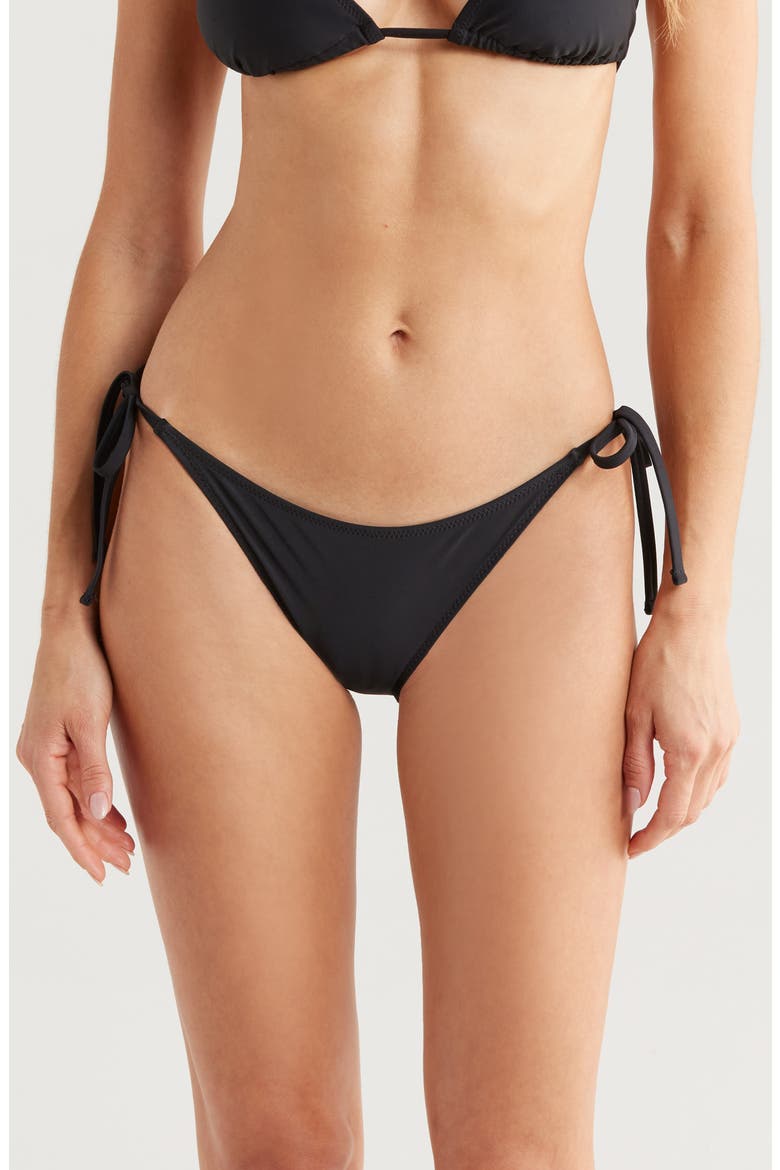 The Iris Side Tie Bikini Bottoms, Main, color, NOIR