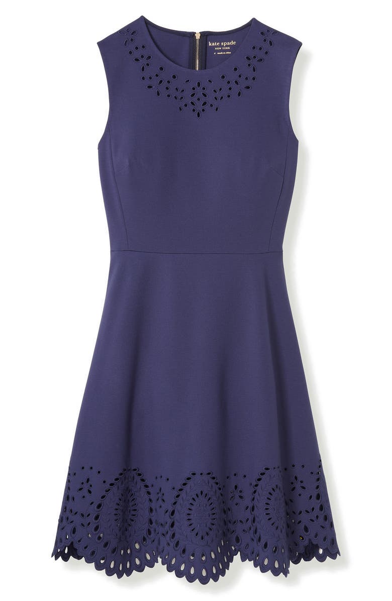 Kate Spade New York cutwork ponte a-line dress, Alternate, color, 
