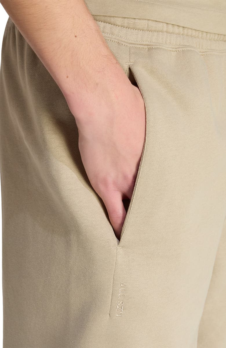 adidas All SZN Fleece Drawstring Shorts, Alternate, color, Wonder Cargo