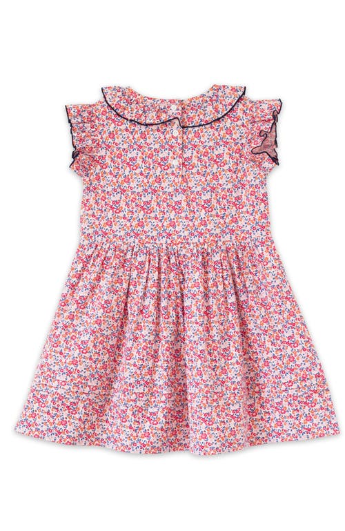 Beet World Girls Ana Dress With Ruffles In Red And Blue