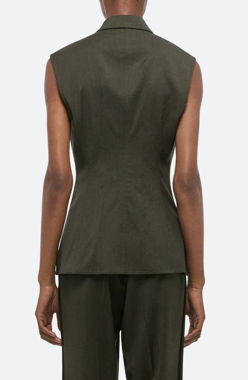 Helmut Lang Modest Wool Vest In Green Melange - Fk7