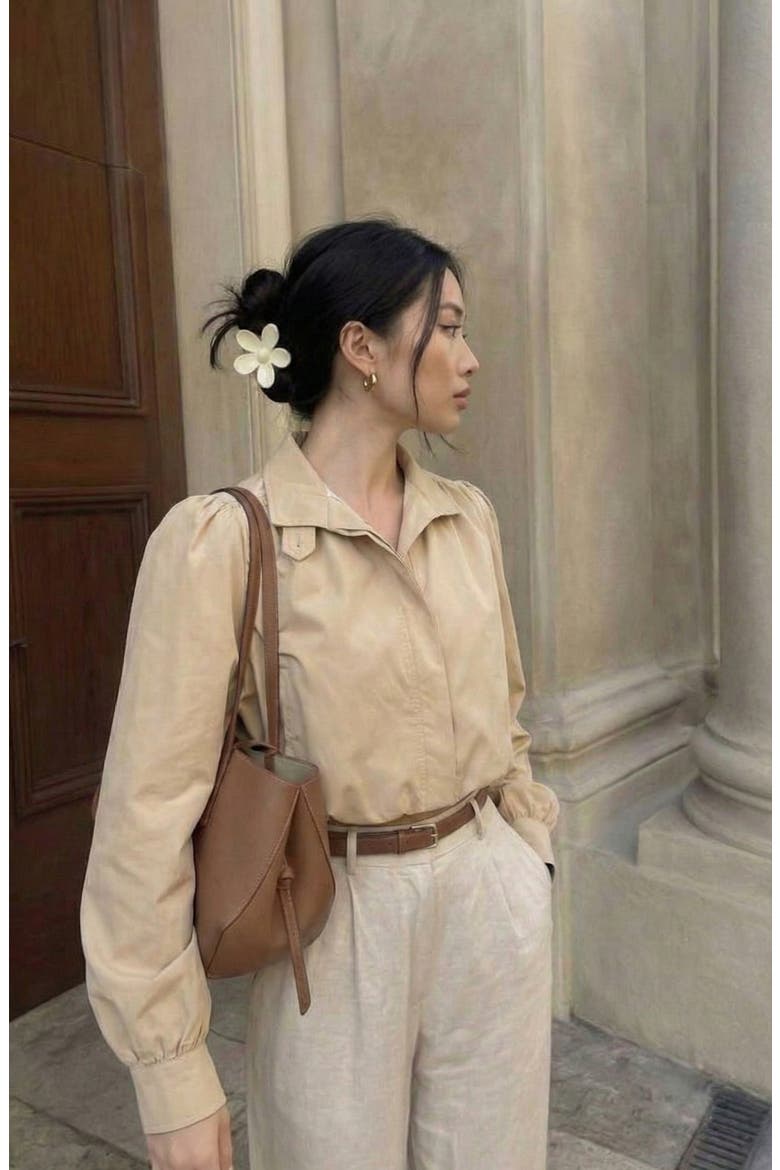 Soft Cropped Point Collar Jacket, Alternate, color, Tan