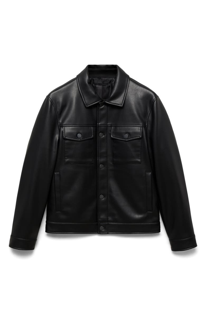 MANGO Faux Leather Jacket with Pockets, Main, color,