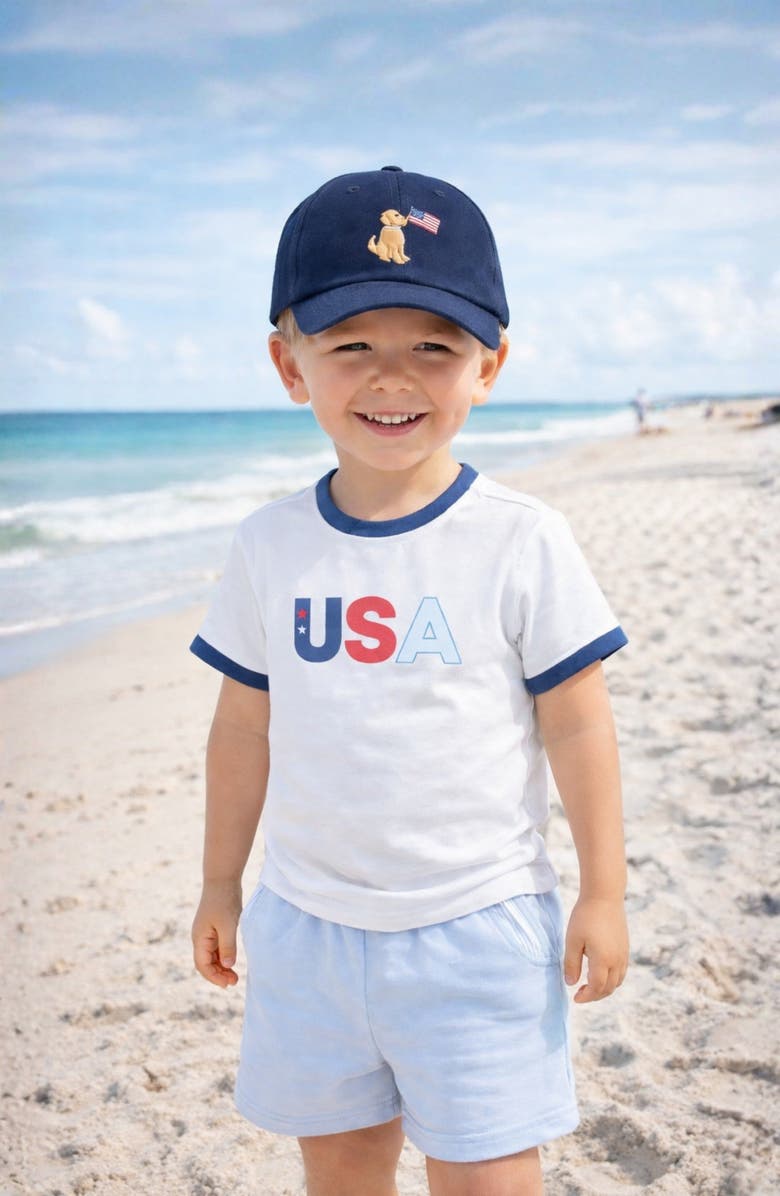 Bits & Bows American Dog Baseball Hat, Alternate, color, Navy Blue