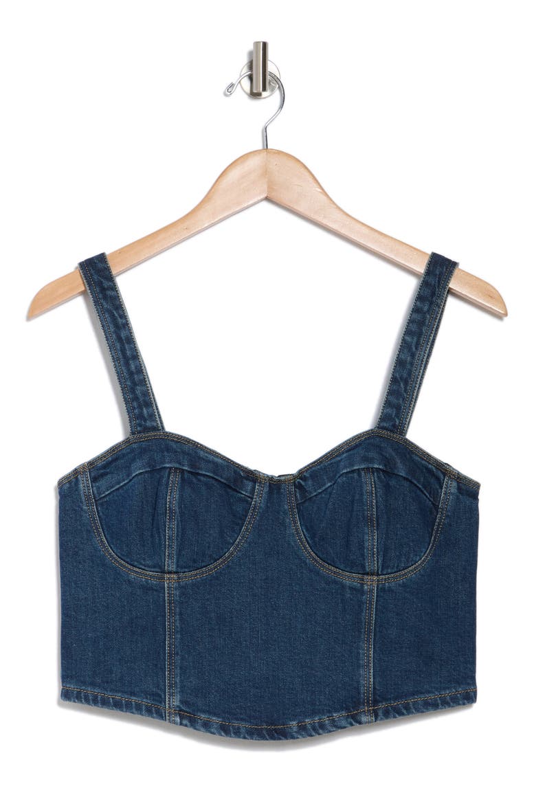 Guilia Denim Crop Top, Alternate, color, SKETCHBOOK