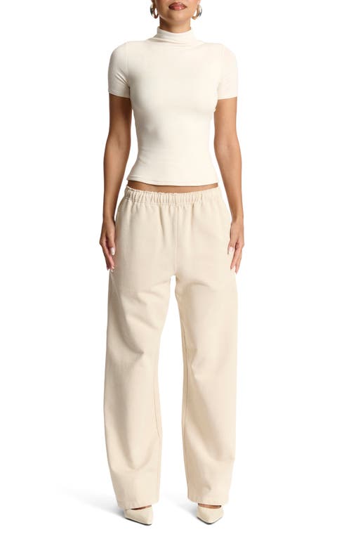 Naked Wardrobe Mock Neck Top In Cream