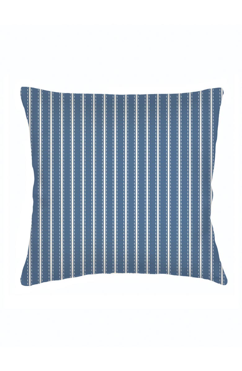Anaya French Stripe Linen Pillow, Main, color, Navy Blue