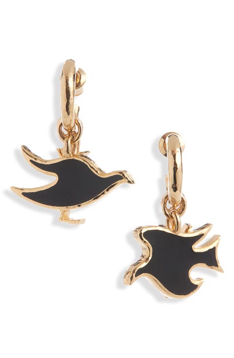 Flat Dove Charm Earrings
