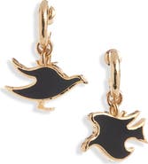 Saint Laurent Flat Dove Charm Earrings