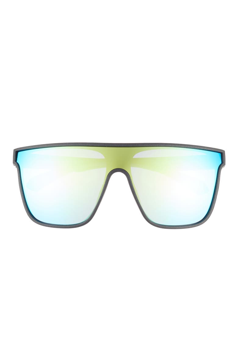 140mm Mirrored Flat Top Sunglasses, Main, color, BLACK BLUE