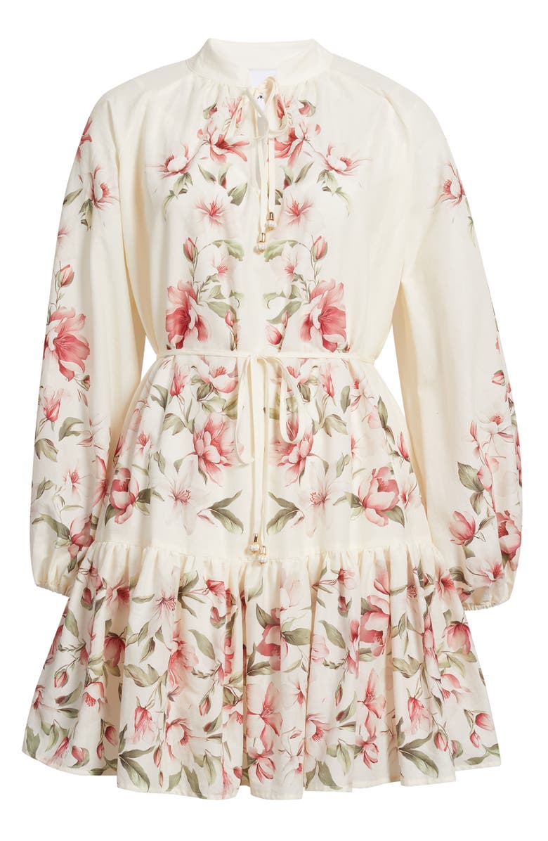 Sam Edelman Floral Print Long Sleeve Dress, Alternate, color, Ivory Multi