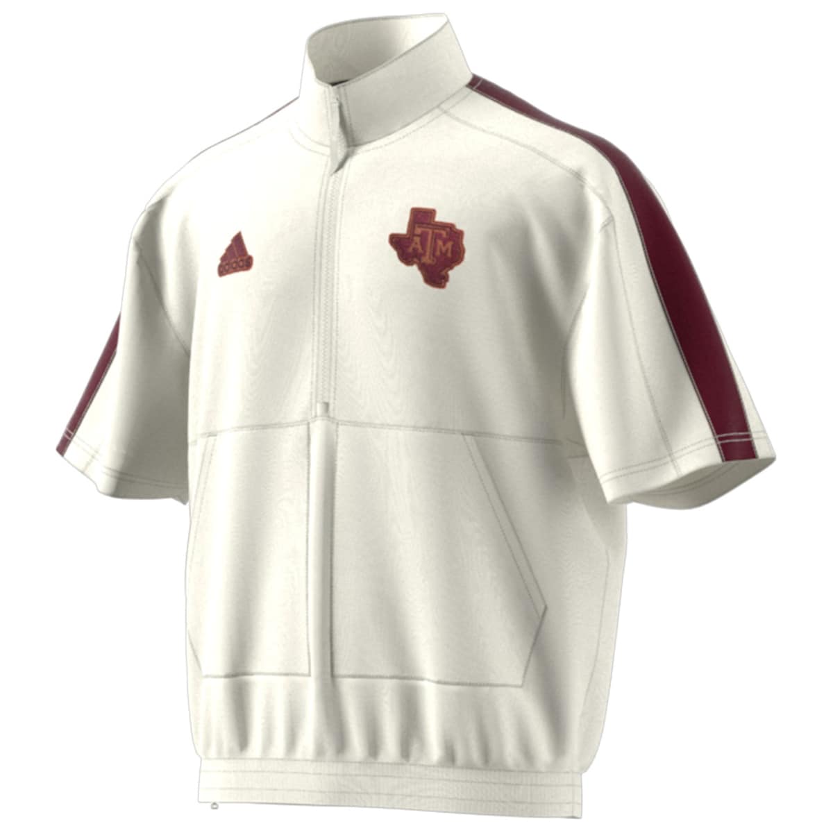 Men's adidas White Texas A&M Aggies Strategy Pullover Half-Zip Short Sleeve Jacket - image 2