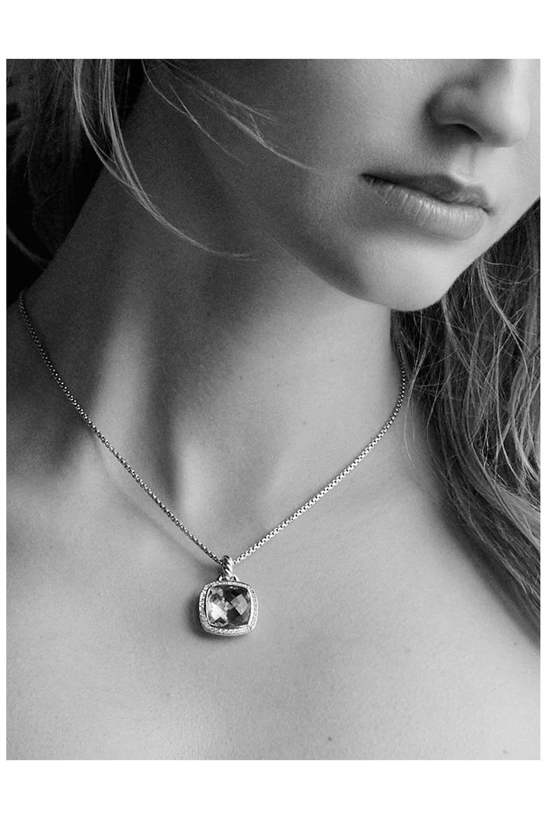 'Albion' Pendant with Semiprecious Stone and Diamonds, Alternate, color, BLACK ONYX