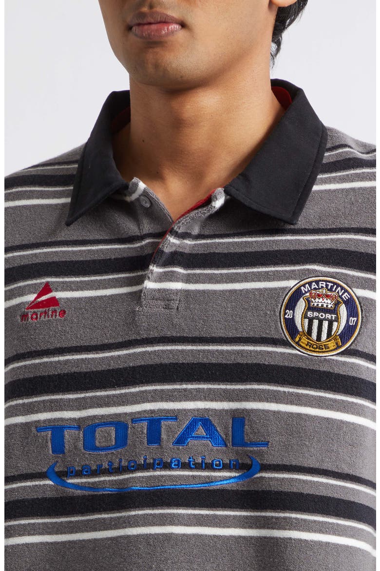 Stripe Oversize Polo, Alternate, color, GREY BLACK STRIPE