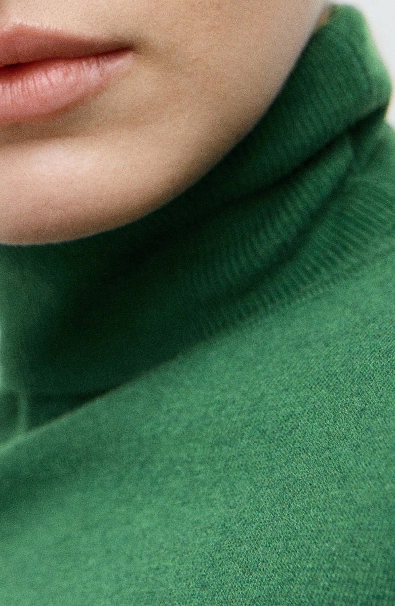 MANGO Turtle Knit Sweater, Alternate, color, Dark Green