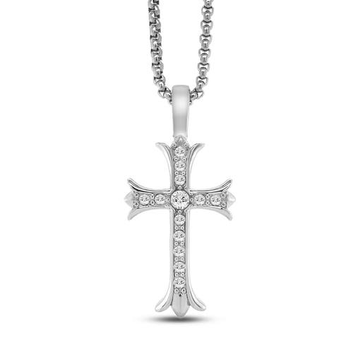 Anna Zuckerman Kristian Cross Necklace In Metallic