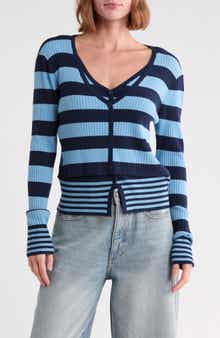 Striped Long Sleeve Knit Top