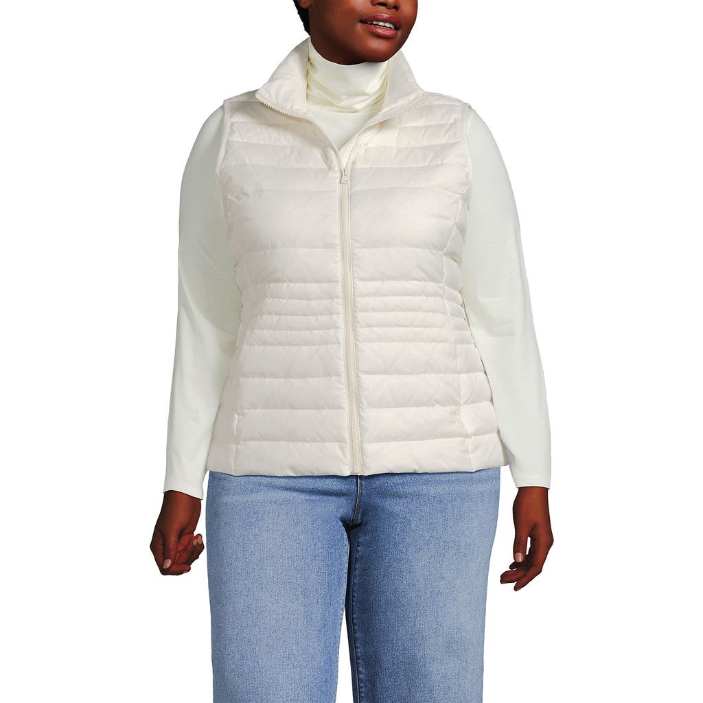 Lands' End Wanderweight Packable Ultralight Down Vest In White