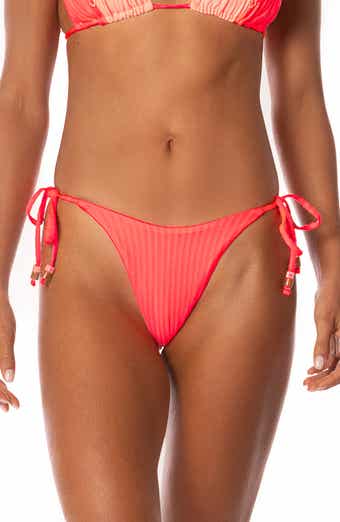 Flame Coral Harley Reversible Side Tie Bikini Bottoms