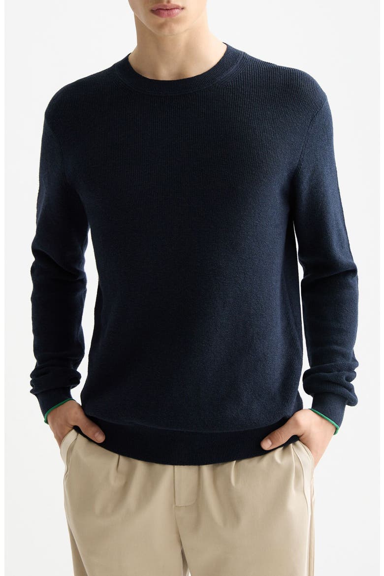 Linen & Cotton Sweater, Main, color, SKY CAPTAIN