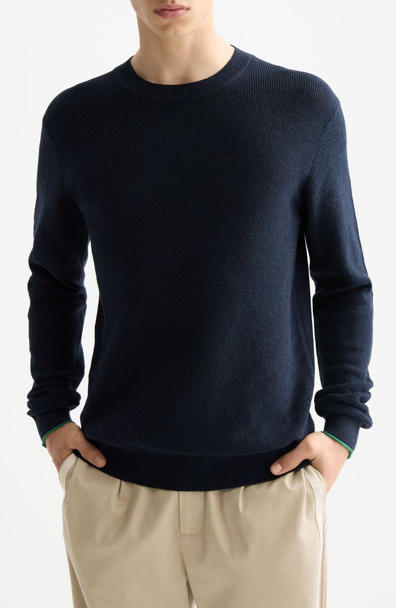 Scotch & Soda Linen & Cotton Sweater, Main, color, Sky Captain