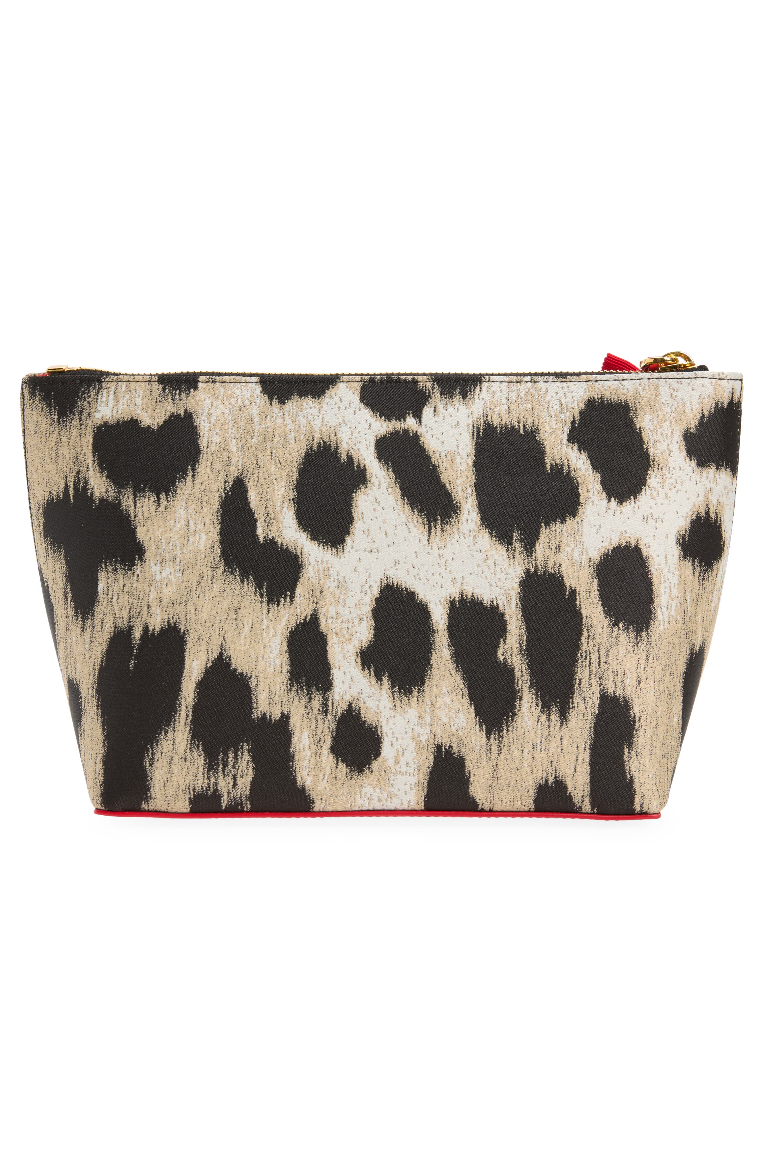 Small Logo Zip Pouch, Alternate, color, BLACK/ BEIGE