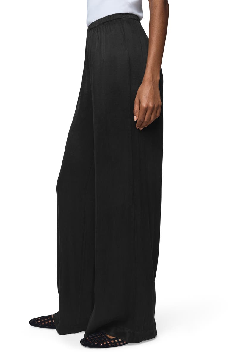 Splendid Serena Satin Pull-On Pants, Alternate, color, Black