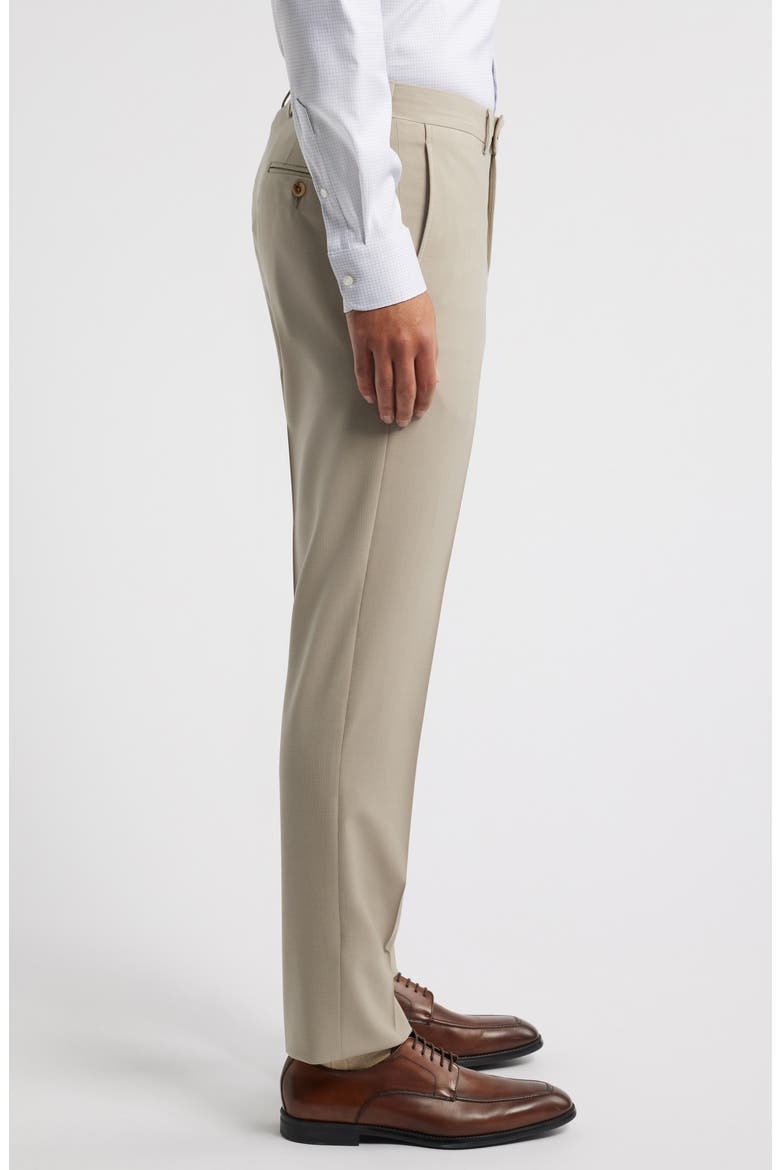 Patrick Flat Front Stretch Wool Dress Pants, Alternate, color, TAN