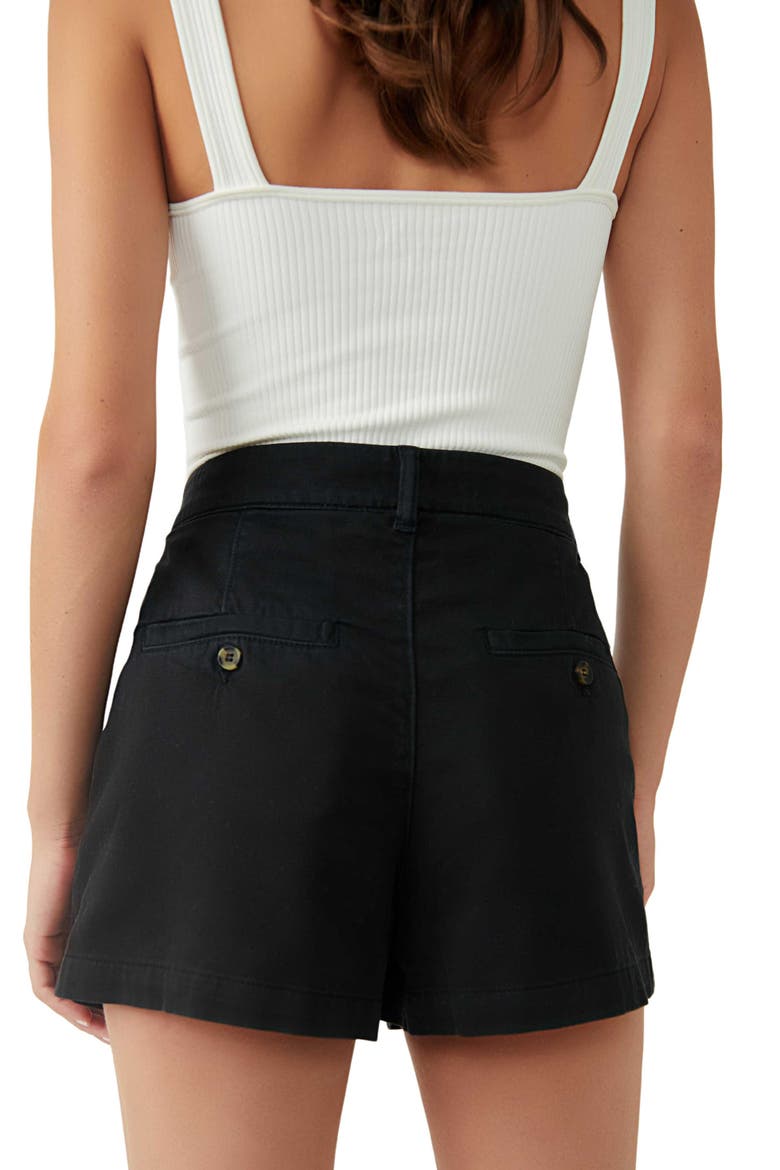 Billie Front Pleat Chino Shorts, Alternate, color, BLACK