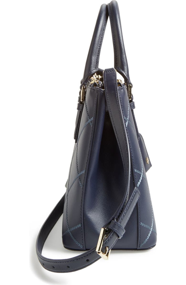 Tory Burch 'Mini Robinson' Double Zip Saffiano Leather Tote, Alternate, color,