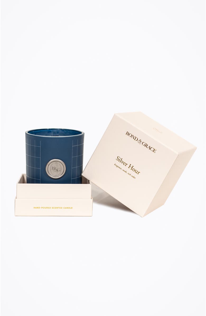Bond & Grace Silver Hour Candle, Alternate, color, Blue