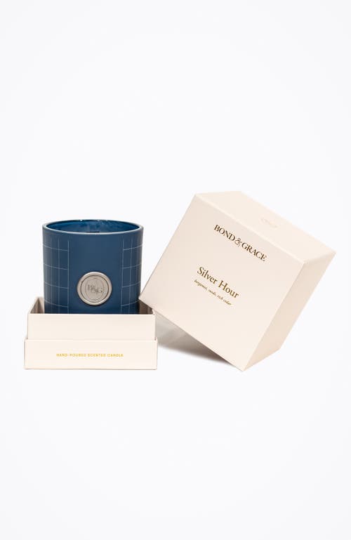 Bond & Grace Silver Hour Candle In Blue