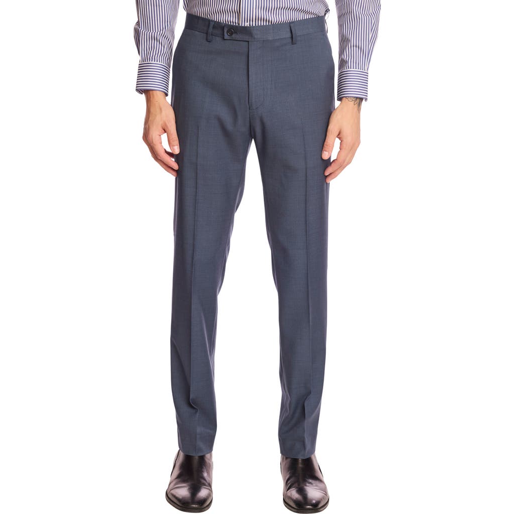 Paisley & Gray Downing Slim Fit Flat Front Dress Pants In Blue