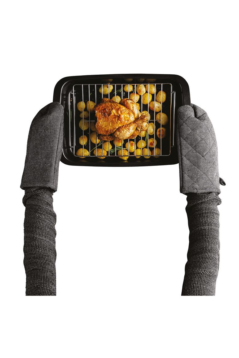 Graphite 3-Piece Non-Stick Roasting Pan, Alternate, color, BLACK
