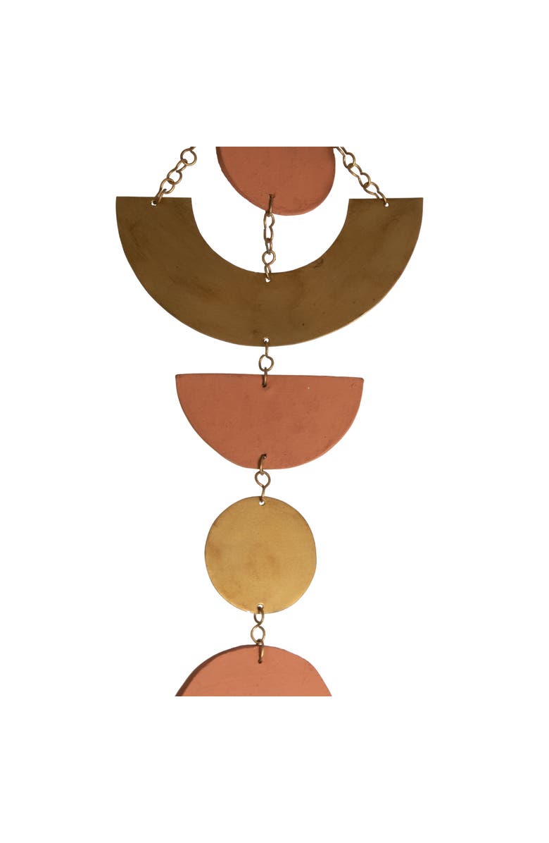 Foreside Home and Garden Geometric Brass Metal Hanging Wall Décor, Alternate, color, Gold