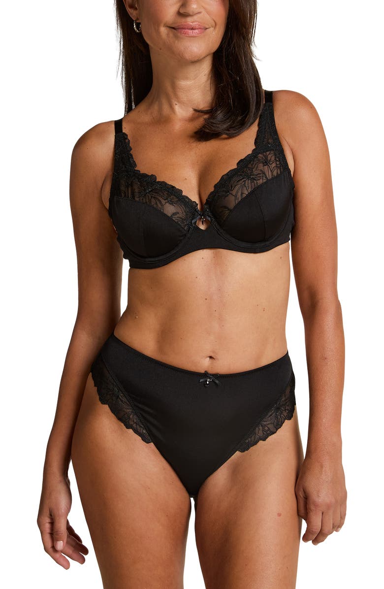 Hunkemöller Lily High Waisted Rio Brief, Alternate, color, Black