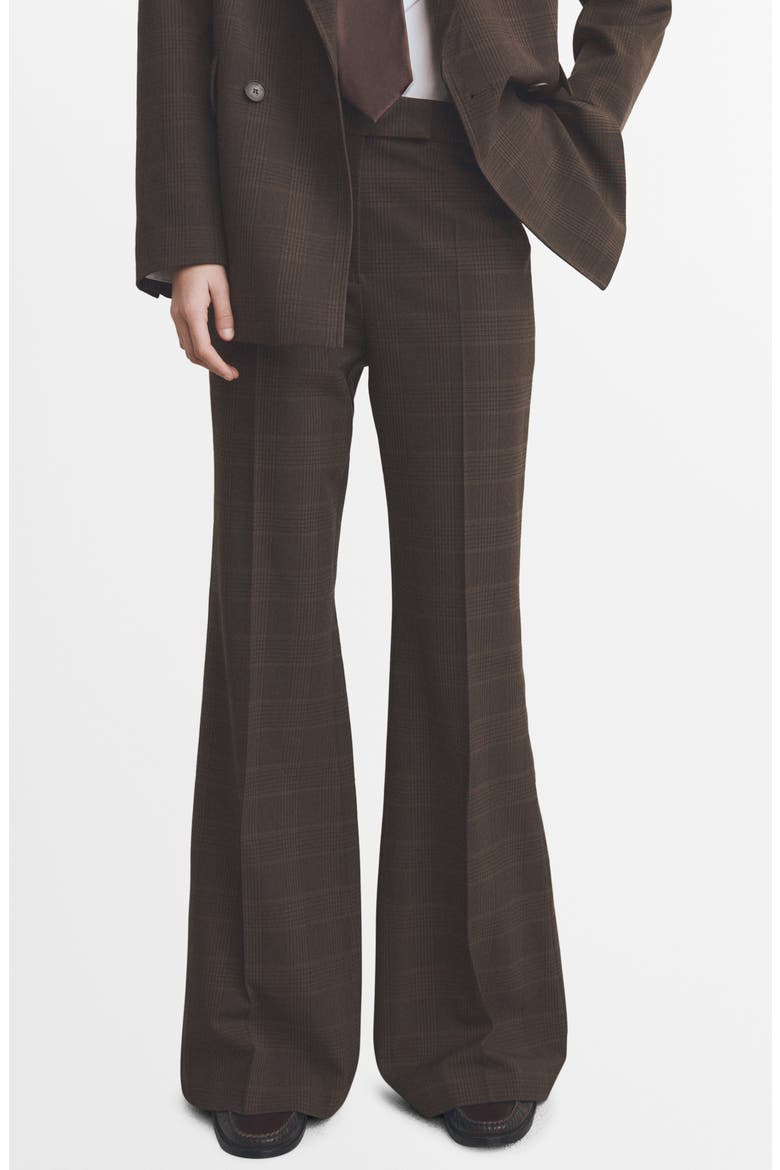 Check Print Straight Leg Suit Pants, Main, color, BROWN