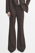 MANGO Check Print Straight Leg Suit Pants