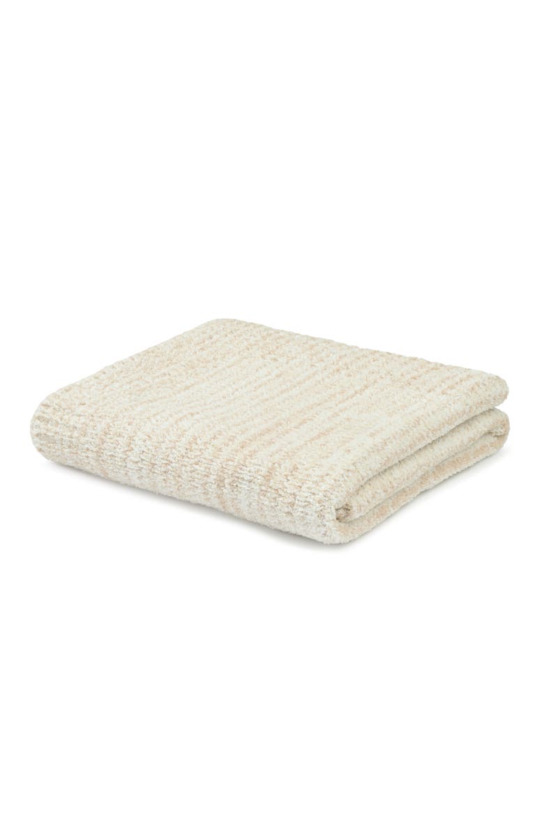 Kashwére Baby Blanket - Striped - Heathered - Chenilla Lite, Alternate, color, Creme / Linen / Wheat