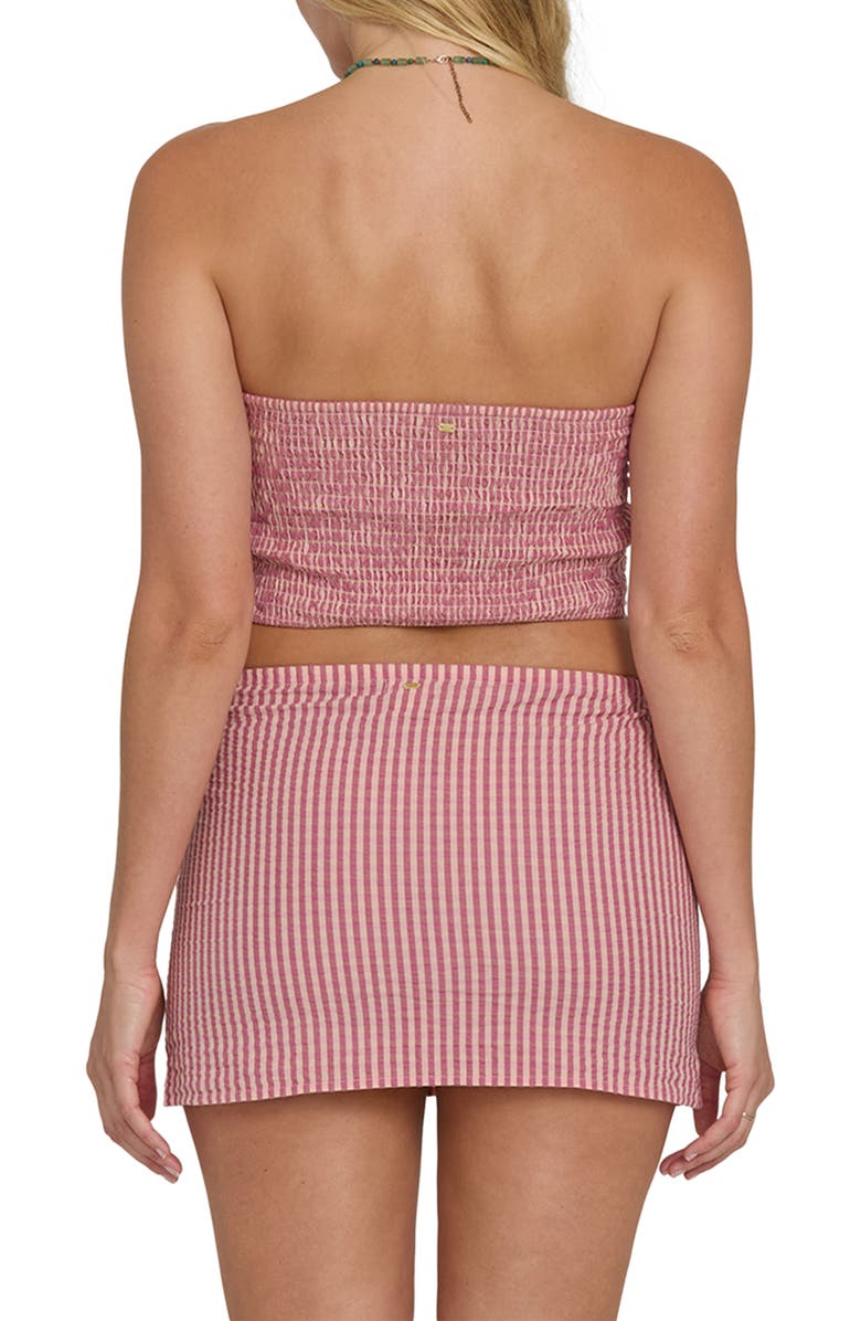 Billabong So Stripe Cotton Micro Strapless Top, Alternate, color, Pink Sunset