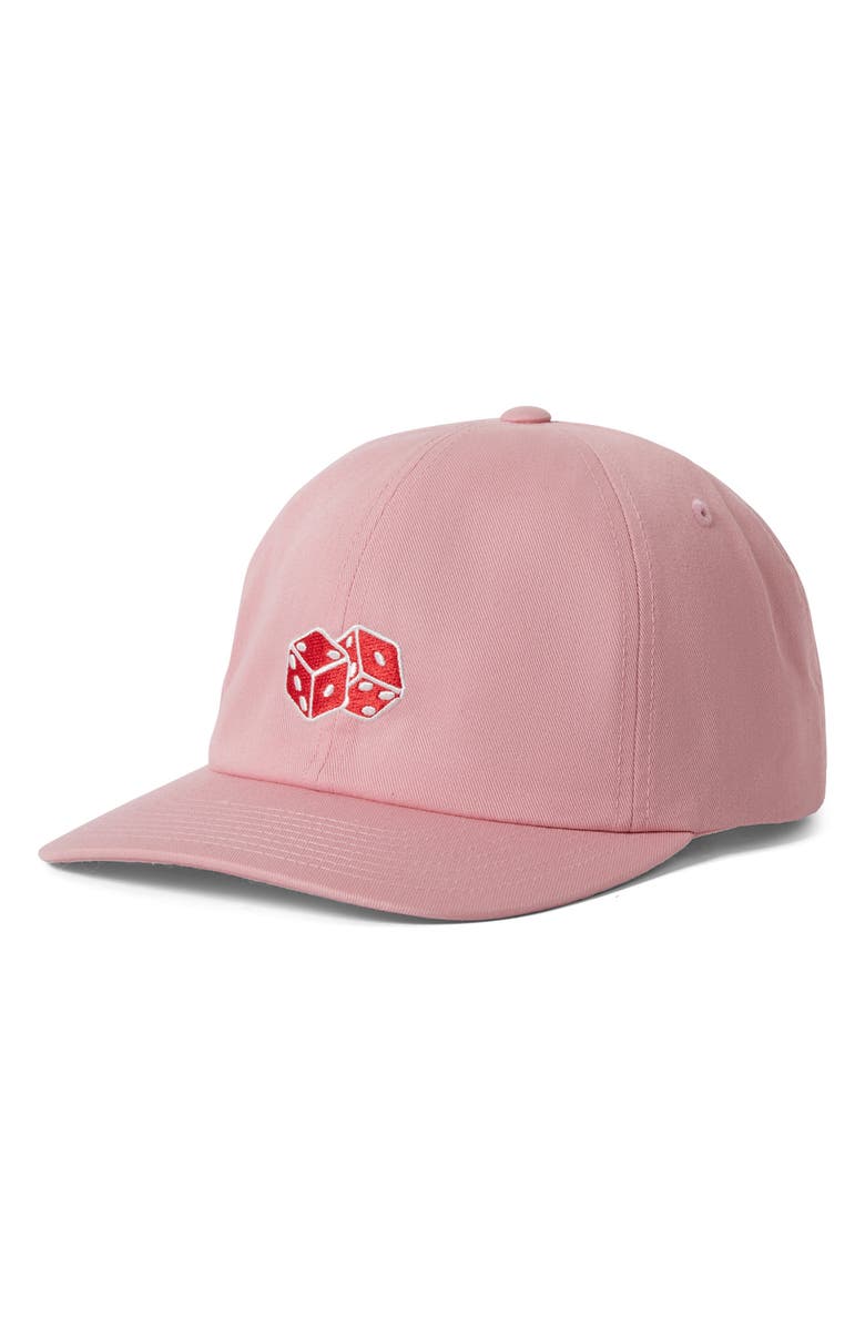 Brixton Tossed Dice Embroidered Baseball Cap, Main, color, Pink Sorbet