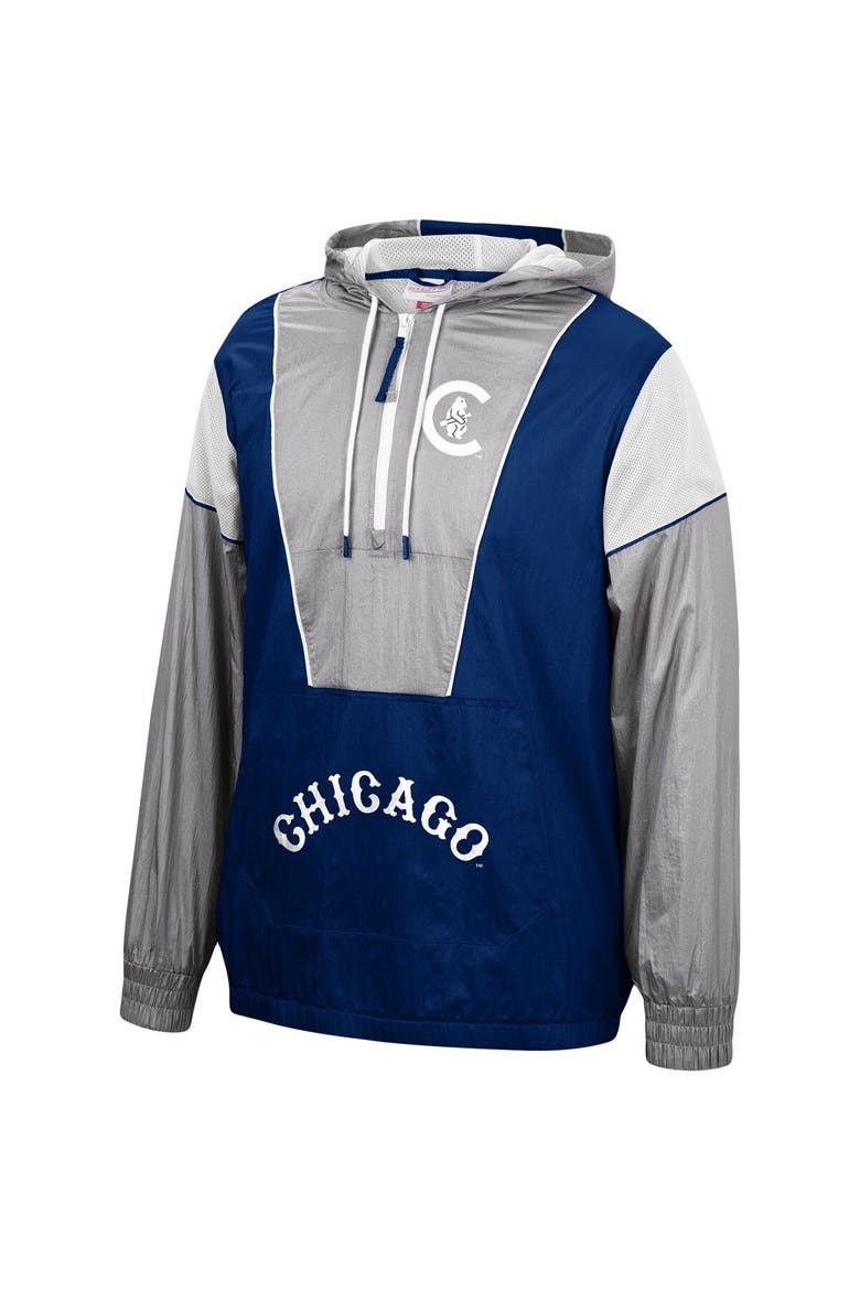 Men's Mitchell & Ness Navy Chicago Cubs Highlight Reel Windbreaker Half-Zip Hoodie Jacket, Alternate, color, Navy