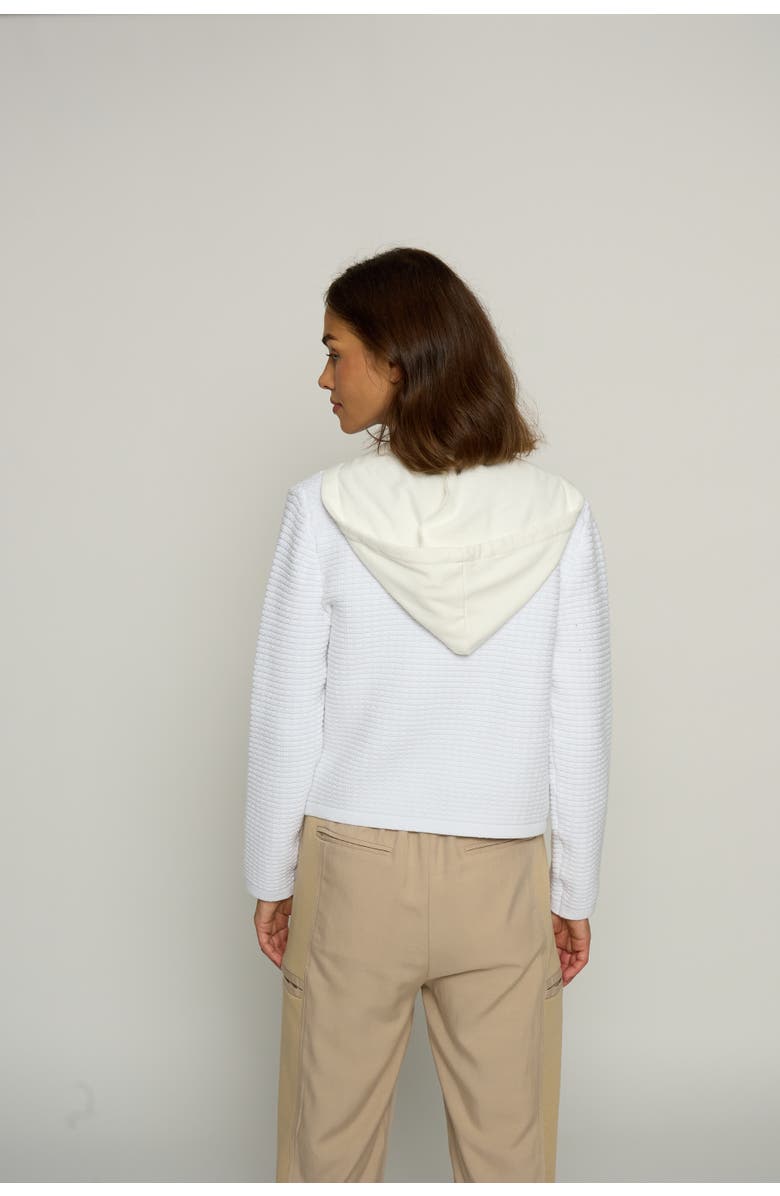 Central Park West Chanel Dickey Cardigan, Alternate, color, White